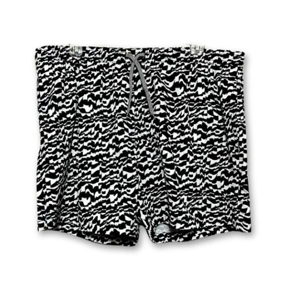 Open Edit Volley Swim Trunks Elastic Waistband Built-In Mesh Black/White XL NWT - Picture 1 of 8